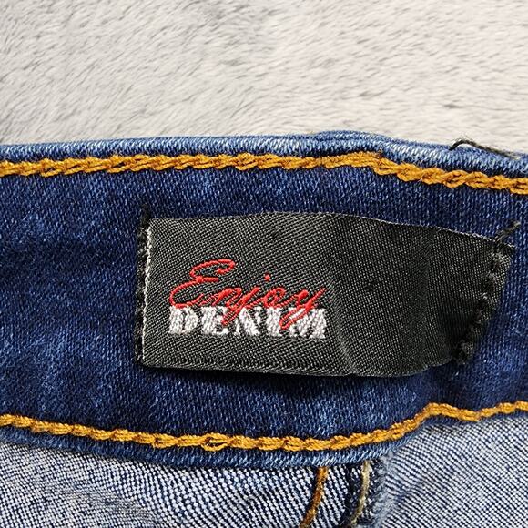 Enjoy Denim Jeans Womens 20 Blue High Rise Crop Capri Skinny Leg Stretch Denim - Picture 7 of 16